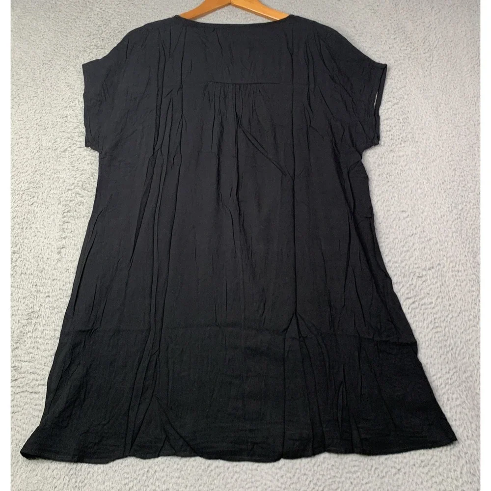 New Savanna Jane Dress/Top Women Size Medium Black Tan Embroidered Floral NWT